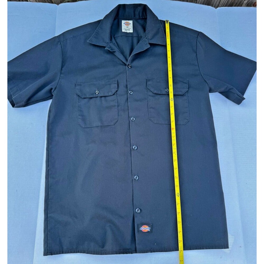 Dickies Shirt Mens Black Button Up Outdoors Pocket Camp Casual